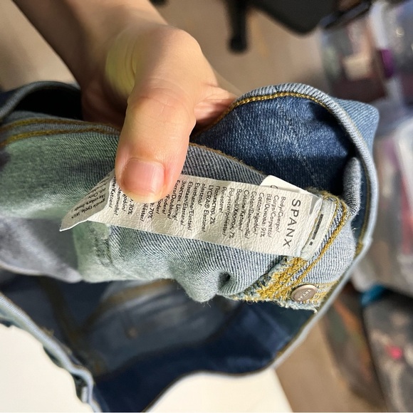 Spanx Ankle Straight Leg Jeans Vintage Indigo Pull On Large D2 - Picture 5 of 9